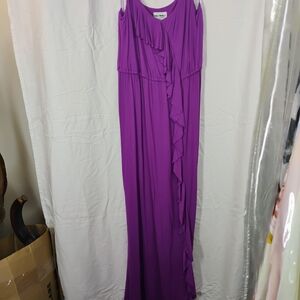 Kate & Mallory Purple Ruffled Sleeveless Maxi Dress